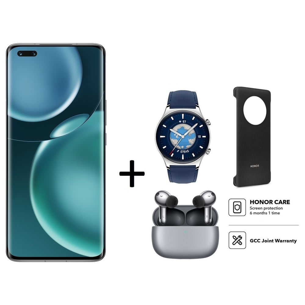 Honor Magic 4 Pro 256GB Black 5G Dual Sim Smartphone + Honor Watch GS3 + Honor Earbuds 3 + Honor Magic 4 PU Case + 6 Months Screen Protection Pre-order