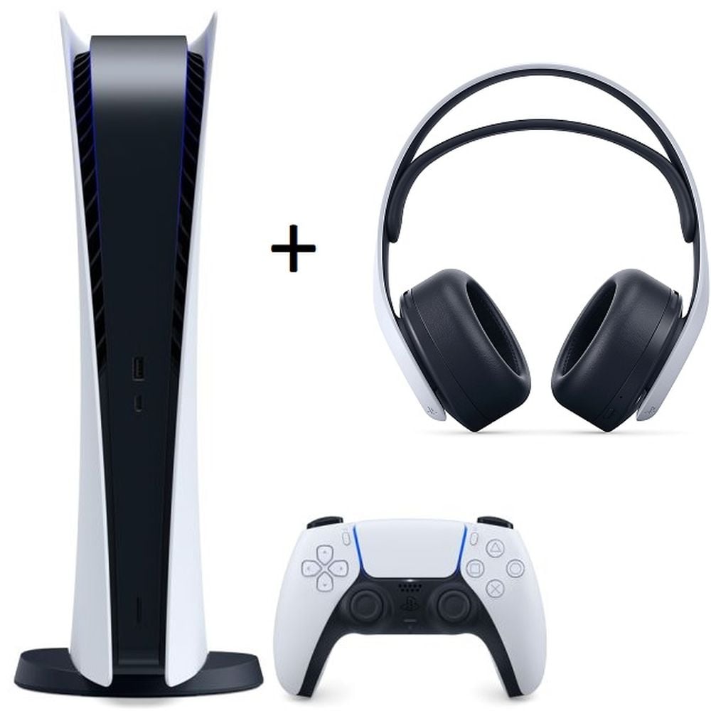 Sony PlayStation 5 Console (Digital Version) White - Middle East Version + Pulse 3D Wireless Headset