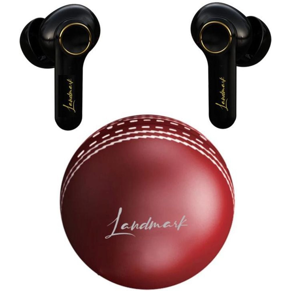 Landmark LM BH1333 Cricket Ball Theme True Wireless Earbuds Red