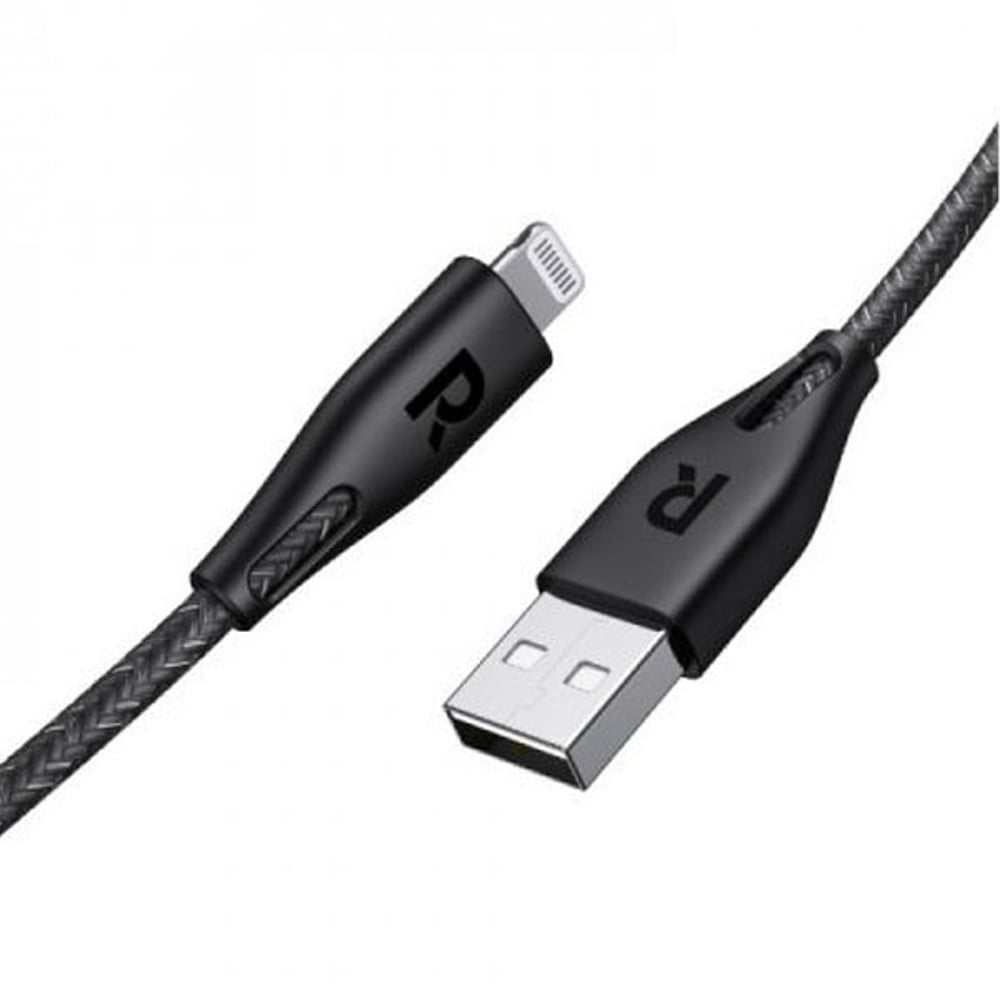 راف باور كابل USB-A إلى لايتنينج 1.2 متر أسود