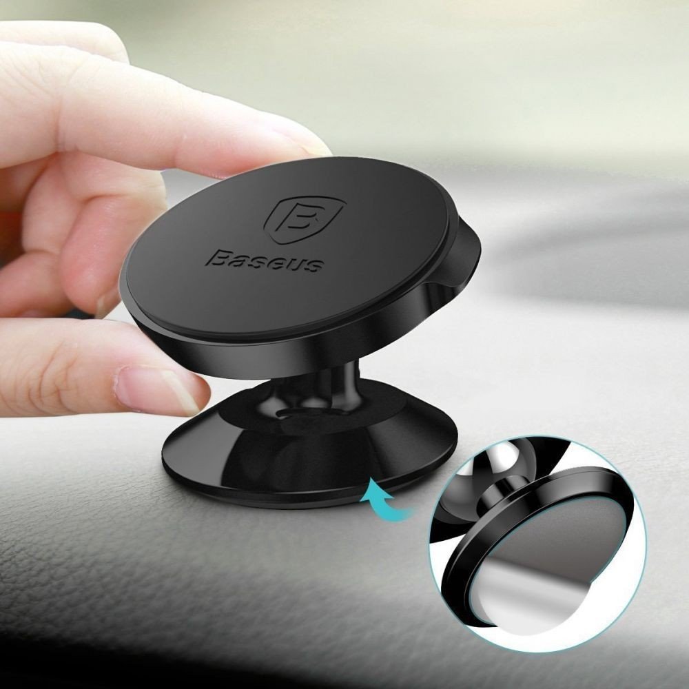 Baseus Small Ears Series Universal Dashboard 360-Degree Rotating Magnetic Phone Car Mount Black