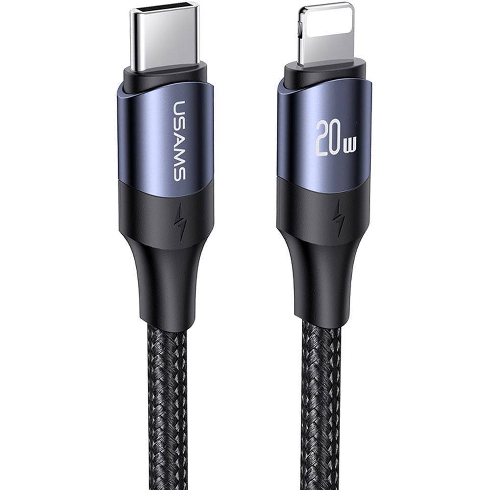 يوسامس كابل USB-C إلى لايتنينج 1.2 متر أسود