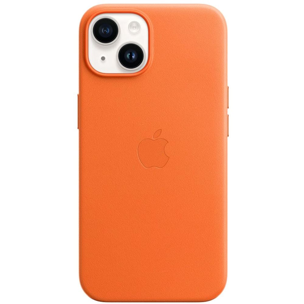 Apple Leather Case With MagSafe Orange iPhone 14