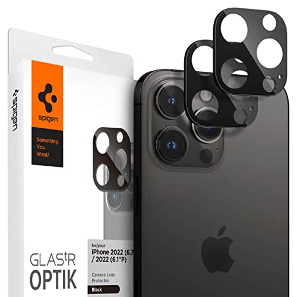 Spigen GLAStR Optik Camera Lens Protector for iPhone 14 PRO and iPhone 14 Pro MAX (2022) - Black 2 Pack