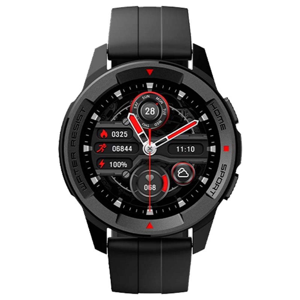 ساعة ذكية رياضية X1 ميبرو 1.3 بوصة بشاشة Amoled HD وبلون أسود