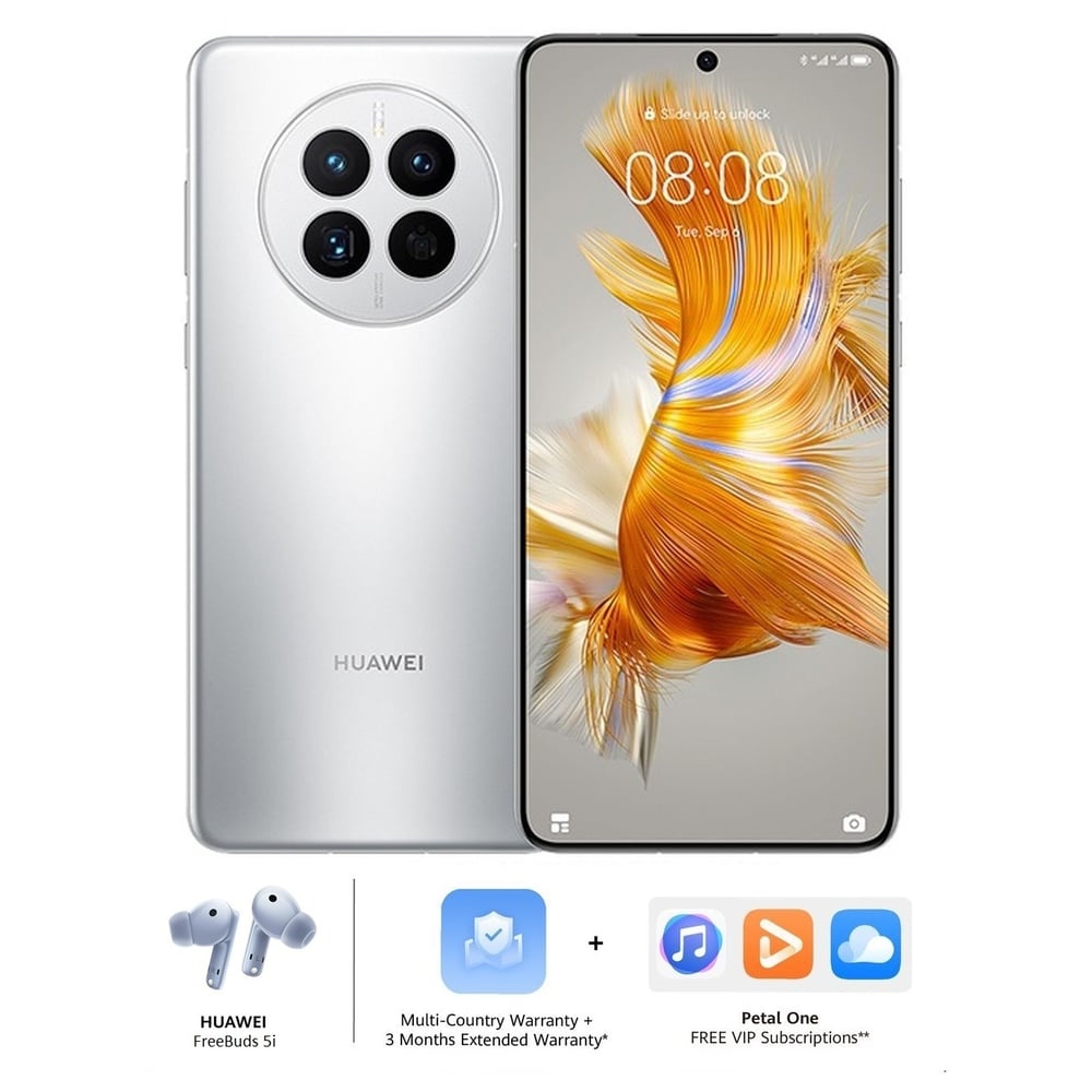 Huawei Mate 50 256GB Silver 4G Smartphone + Freebuds 5i