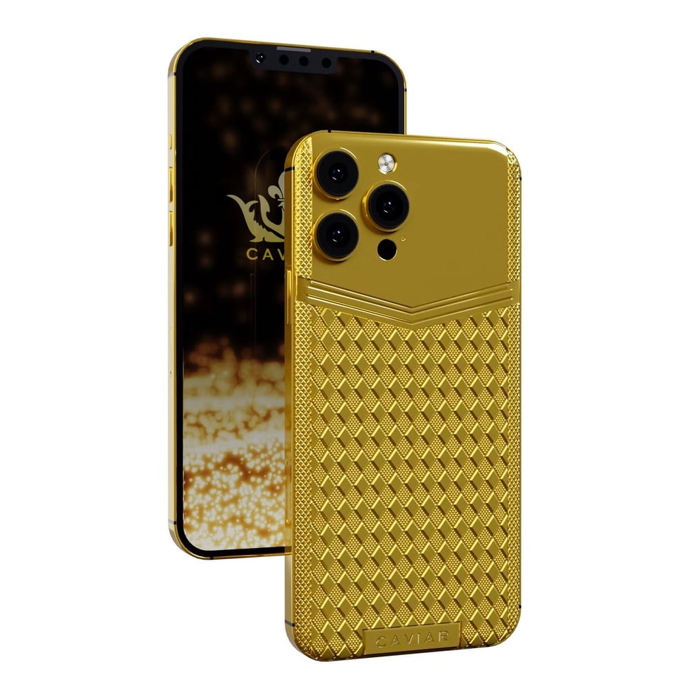 Caviar Luxury 24K Gold Customized iPhone 14 Pro Max Limited Edition 1TB International Version - Rhombus