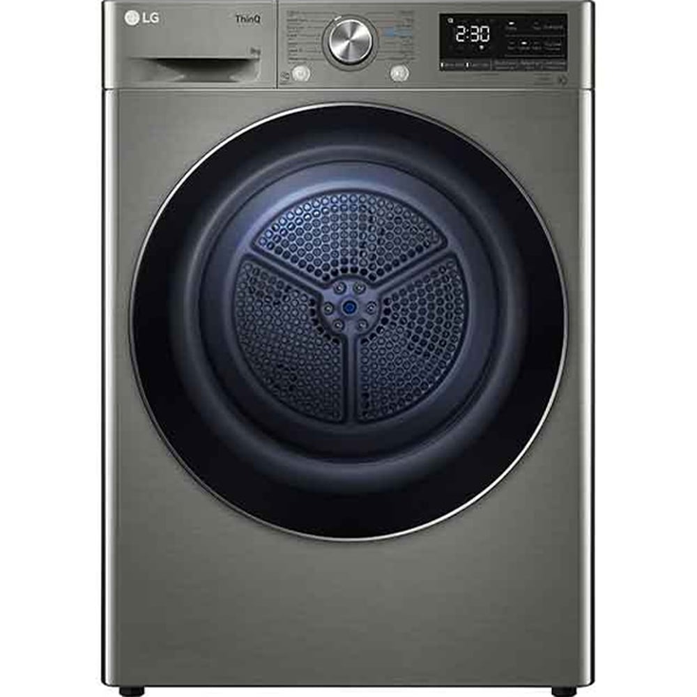 LG Energy Saving Dryer, 9kg, Silver, Capable Drying with Dual Heat Pump