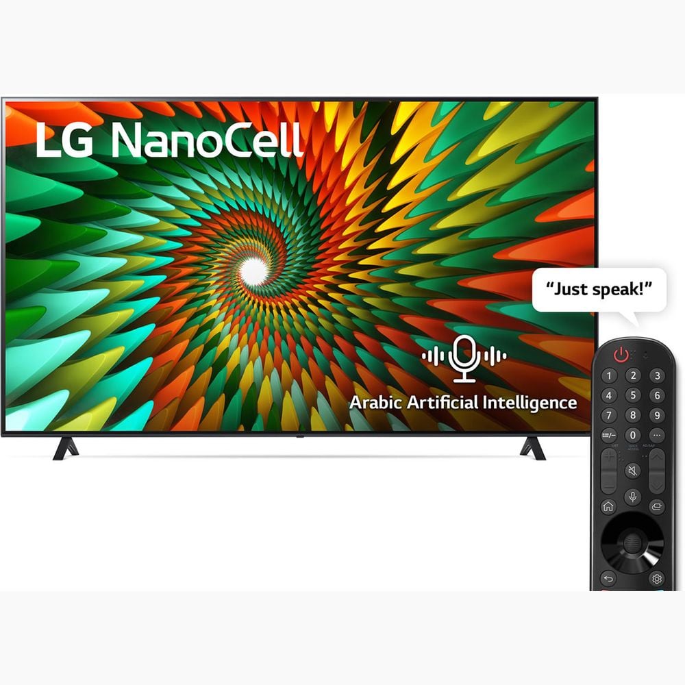تلفزيون LG Nano77 Series الذكي بدقة 4K بحجم 65 بوصة بتقنية NanoCell مع تقنية HDR وWebOS وجهاز التحكم عن بعد السحري (موديل 2023) 65NANO776RA