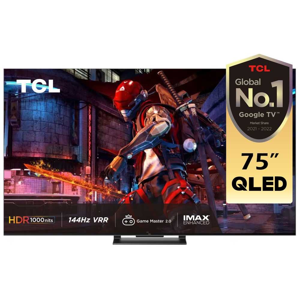 تلفزيون ذكي TCL 75C745 بدقة 4K QLED مقاس 75 بوصة 2023