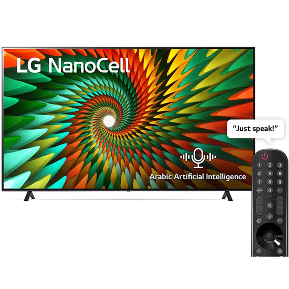 تلفزيون إل جي الذكي سلسلة Nano77 بدقة 4K بحجم 75 بوصة بتقنية NanoCell (موديل 2023)