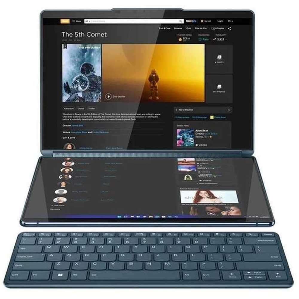 Lenovo Yoga Book 9 13IRU8 2-in-1 Convertible (2023) Laptop - 13th Gen / Intel Core i7-1355U / 13.3inchOLED / 1TB SSD / 16GB RAM / Shared Intel Iris Xe Graphics / Windows 11 Home / English & Arabic Keyboard / Tidal Teal / Middle East Version - [82YQ0025AX]