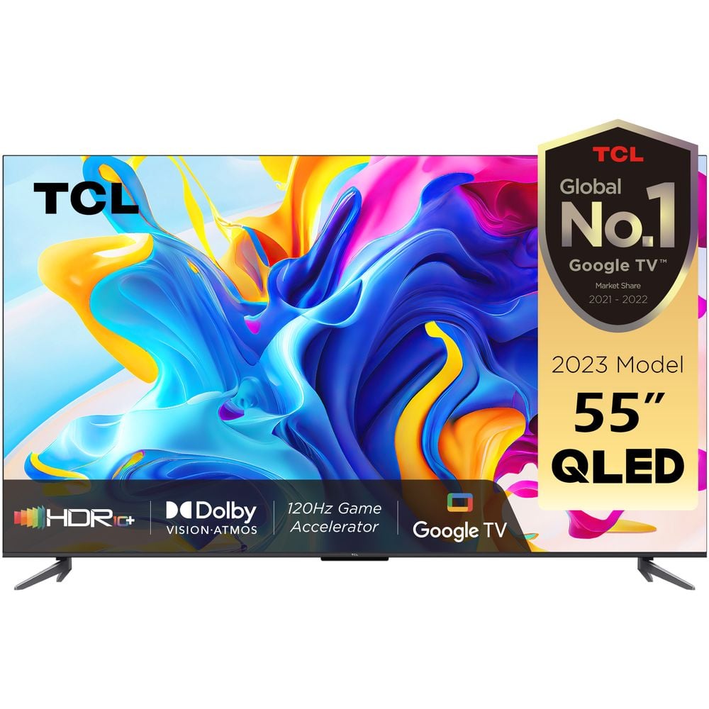 تلفزيون ذكي TCL 55C645 بدقة 4K Ultra HD QLED مقاس 55 بوصة 2023