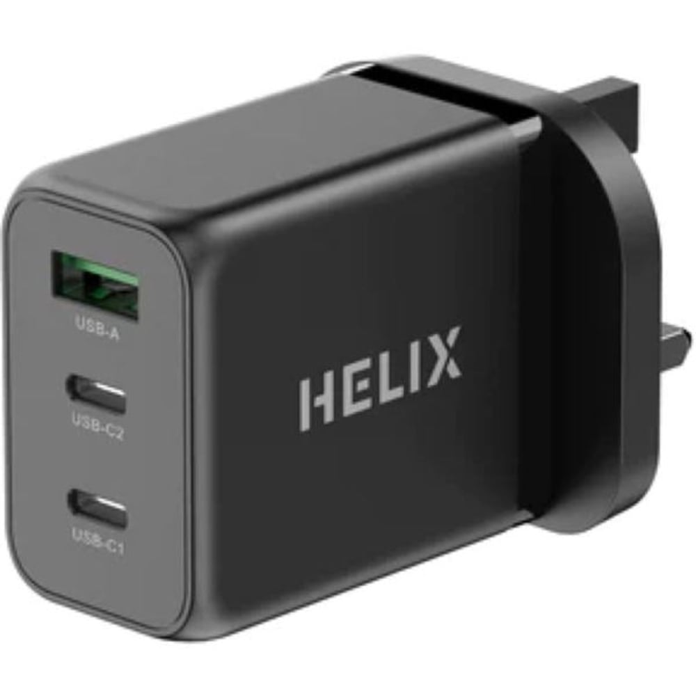Helix 3 Port Wall Charger Black