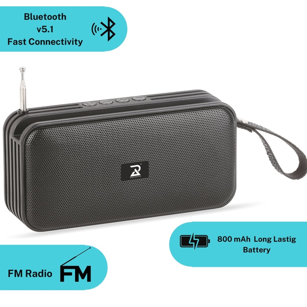 Radalifestyle Pro 3 Portable Wireless Bluetooth Speaker With FM Radio & Mobile Holder