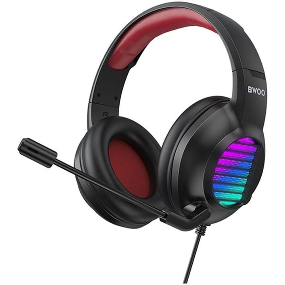 Bwoo BXO24BLACK Wired Over Ear Gaming Headphones  Black