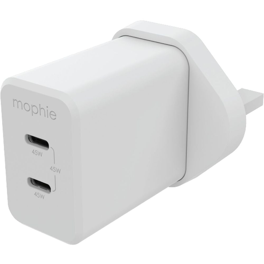 Mophie Dual Port USB-C Charger 45W White