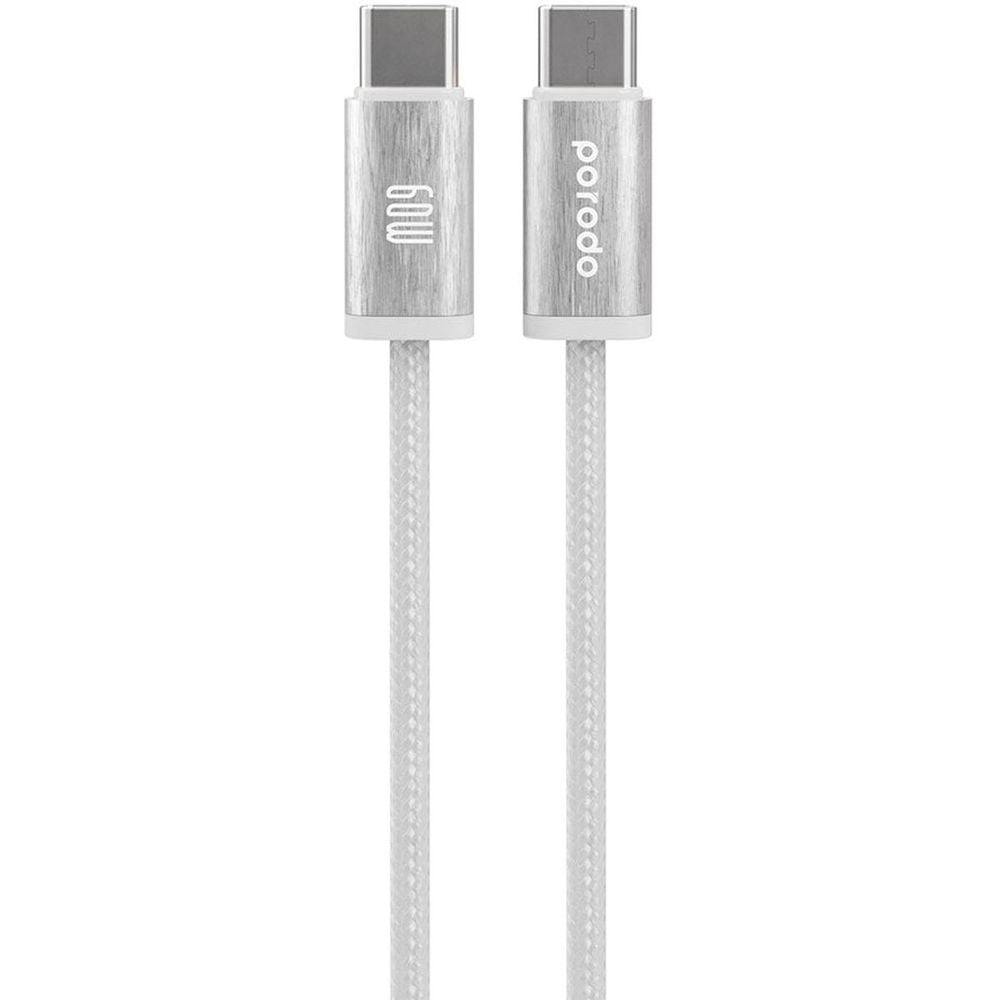 Porodo Woven Type-C to Type-C Cable 1.2m White