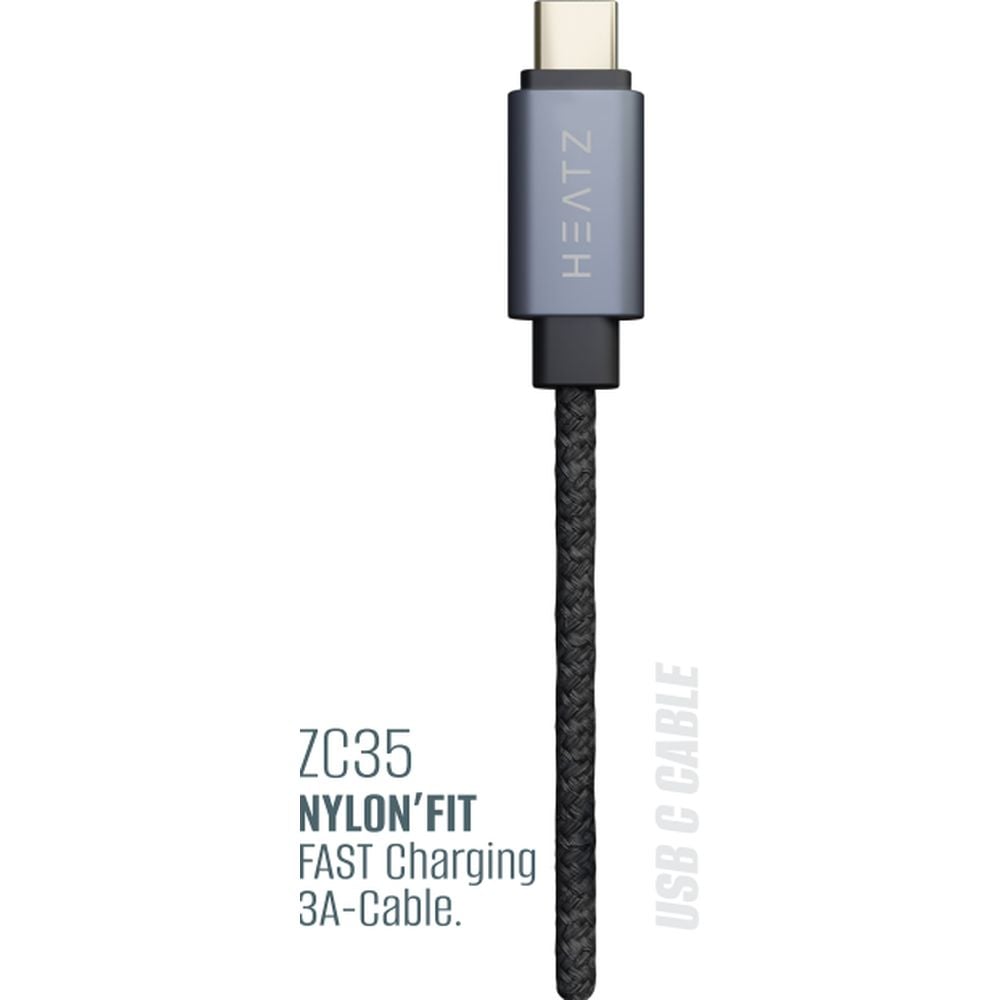 Heatz USB A To USB C Cable 1m Black