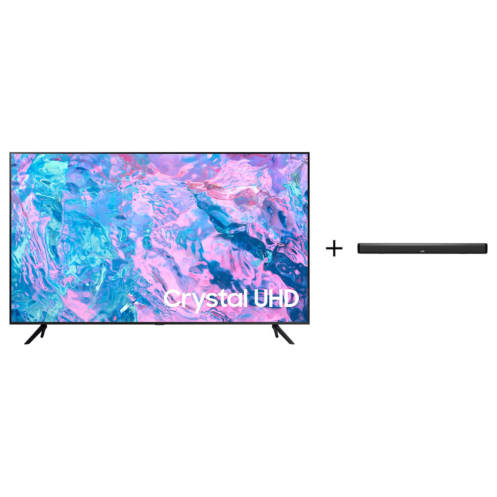 Samsung UA65CU7000UXZN 4K UHD Smart Television 65inch (2023 Model) + JVC TH-N322B Soundbar