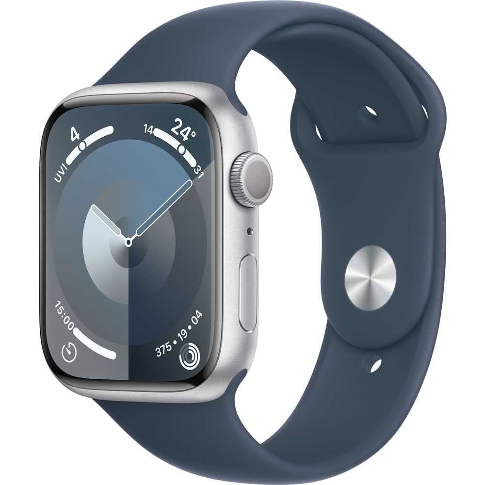 Apple Watch Series 9 GPS 41mm Silver Aluminum Case with Storm Blue Sport Band M/L – Middle East Version