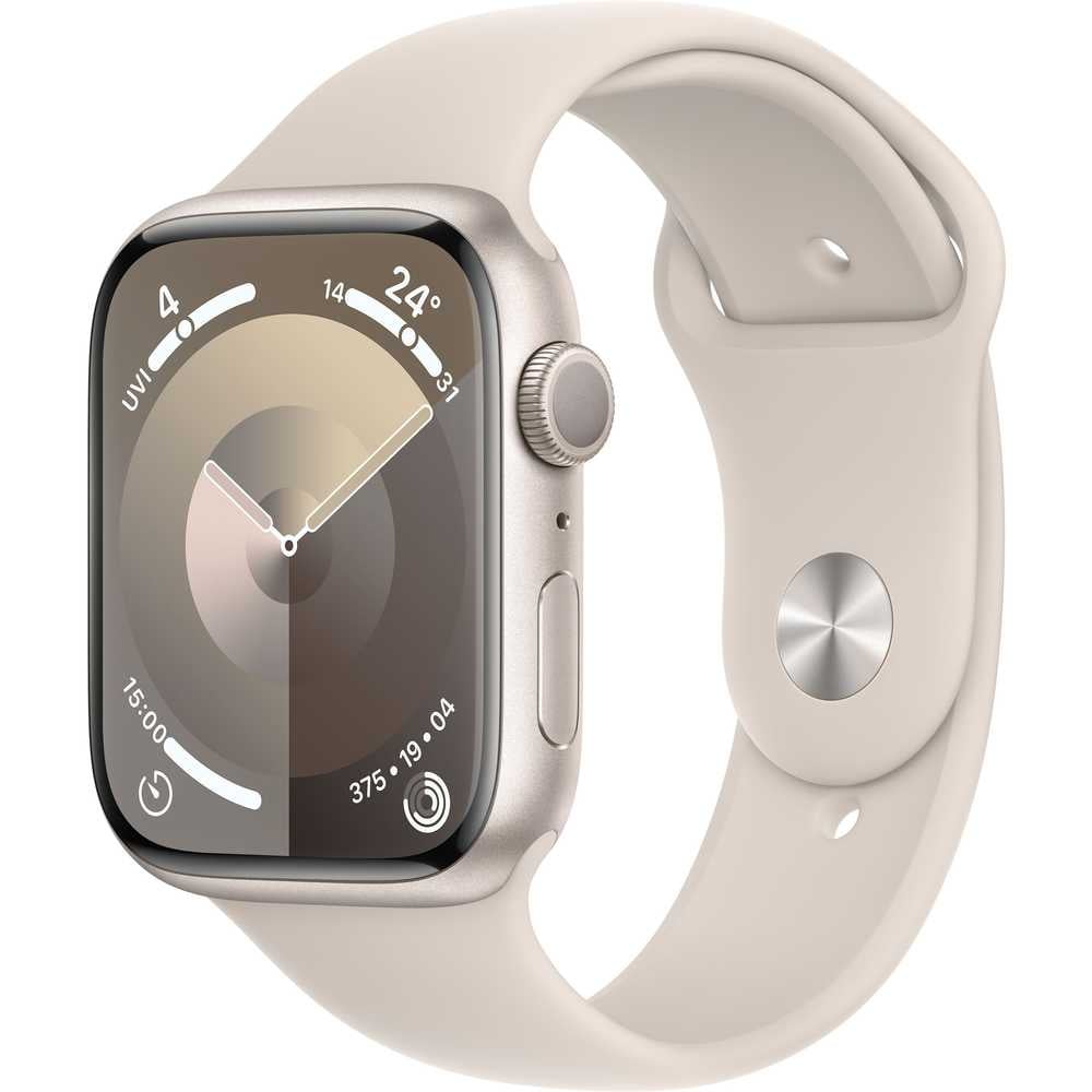 Apple Watch Series 9 GPS 41mm Starlight Aluminum Case with Starlight Sport Band S/M – Middle East Version