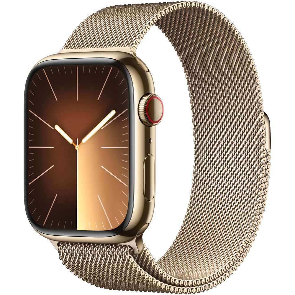 Apple Watch Series 9 GPS + Cellular 41mm Gold Stainless Steel Case with Gold Milanese Loop – Middle East Version