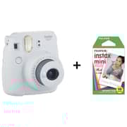 Fujifilm Instax Mini 9 Instant Film Camera Smoky White + 10 Sheets