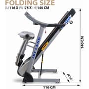 Treadmill for Home with Auto Incline, 5 HP Peak Foldable Running Machine, Home Gym Treadmill with Massage, Sit Up Bar, LCD Display, 120KG Capacity, Compact Cardio Fitness Equipment EM-1244