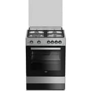 Beko 60x60cm Freestanding Gas Cooker, 4 Burners (1 Wok), 64L Oven, Stainless Steel - FSGT61121DXL