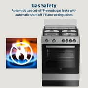 Beko 60x60cm Freestanding Gas Cooker, 4 Burners (1 Wok), 64L Oven, Stainless Steel - FSGT61121DXL