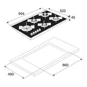 Asko 5 Gas Built In Hob HG1935AB