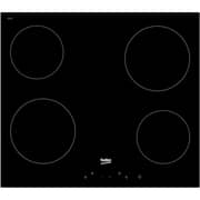 Beko 60cm Built-in Ceramic Electric Hob, 4 Zones, Slim Touch Control, Black - HIC64400E