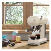 Smeg Espresso Coffee Machine Cream ECF01CRUK