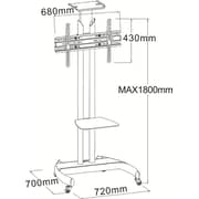 Bluetek BTCT185S Cart TV Stand Silver
