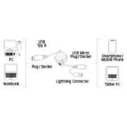 Hama 2in1 Micro USB Cable With Lightning Adapter 1.2M - 54566