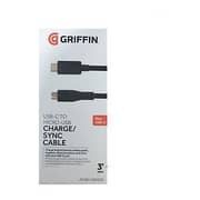 Griffin GC41640 USB C To Micro USB Cable 0.9m Black