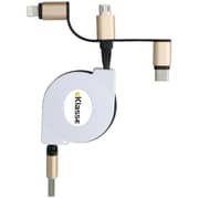 Eklasse USB Retractable 3IN1 Cable 1m - EK3IN103FT