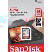 Sandisk SDSDUNC016GGN6IN Ultra SDHC 16GB 80MB/s Class 10 UHS-I