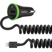 Belkin Micro Car Charger With Coiled Wired Lightning Charge & Sync Cable