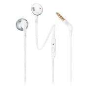 JBL T205 Wired Earbud Headphone White Chrome