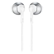 JBL T205 Wired Earbud Headphone White Chrome