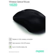 Rapoo 2.4Ghz Wireless Mouse Black 1620
