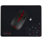 Trands Retractable Optical Mouse With Mouse Pad Black