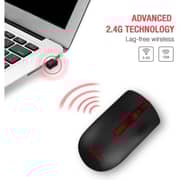 Trands Retractable Optical Mouse With Mouse Pad Black