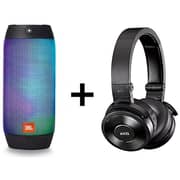 JBL PULSE2 Portable Splashproof Bluetooth Speaker + AKG K619 Headphone Assorted Colors