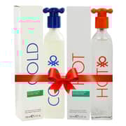 United Colors Of Benetton Cold Perfume For Men 100ml Eau de Toilette + United Colors Of Benetton Hot Perfume For Women 100ml Eau de Toilette