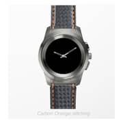 MyKronoz ZeTime Regular Premium Brushed Titanium/Black Carbon Orange Stitching