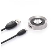 MyKronoz ZeTime Regular Premium Brushed Titanium/Black Carbon Orange Stitching