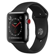 Apple Watch Series 3 GPS + Cellular 42mm Space Black Stainless Steel Case with Black Sport Band